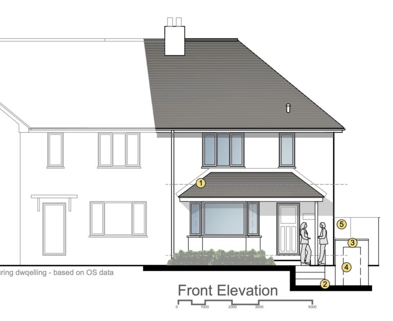 Example project 7 - Proposed new front extension and porch space